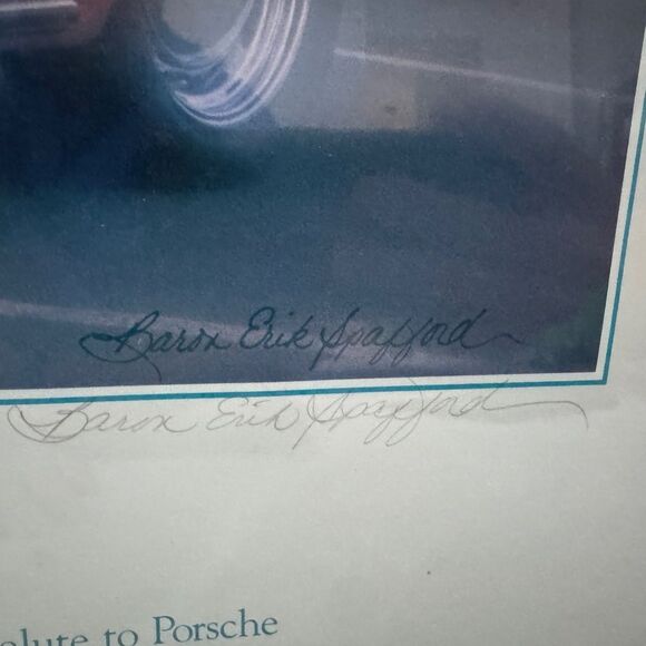 Artist signed. Framed Santa Barbara Concours d'Elegance Poster Porsche 356! - Picture 2 of 3